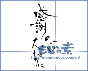 Japanese calligraphy "感謝の心大切に (Gratitude to Gratitude)" [12459]