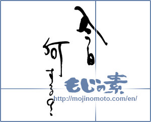 Japanese calligraphy "今日何をする？" [16027]