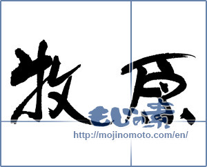 Japanese calligraphy "牧原" [17448]