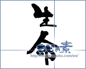 Japanese calligraphy "生命" [17865]