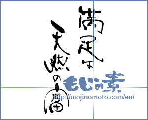 Japanese calligraphy "満足は天然の富" [17952]