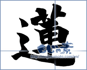 Japanese calligraphy "蓮 (lotus)" [18241]