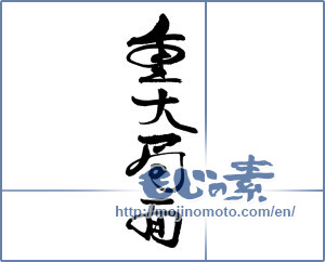 Japanese calligraphy "重大局面" [18817]