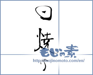 Japanese calligraphy "日焼け" [19110]