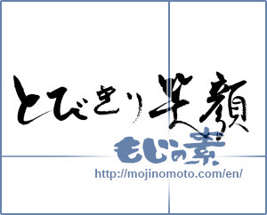 Japanese calligraphy "とびきり笑顔" [19331]