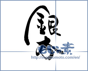 Japanese calligraphy "銀杏" [19985]
