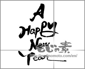 Japanese calligraphy "Ａ　Happy　New　Year" [20468]