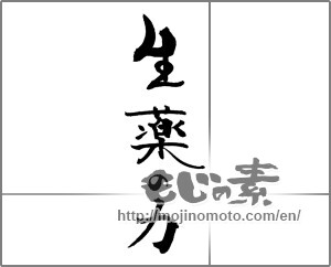 Japanese calligraphy "生薬の力" [21654]