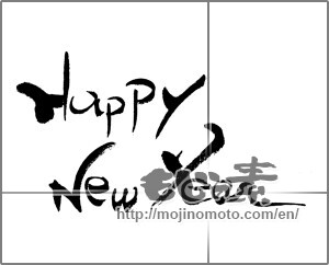 Japanese calligraphy "Ｈappy Ｎew Ｙear" [24107]