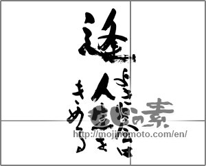 Japanese calligraphy "逢　よき出会いは人生をきめる" [24480]