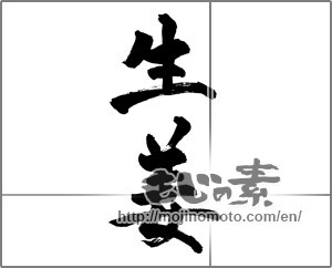 Japanese calligraphy "生姜" [26552]