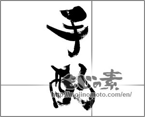 Japanese calligraphy "手酌" [33596]