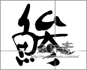 Japanese calligraphy "鯵 (horse mackerel)" [33635]