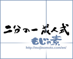 Japanese calligraphy "二分の一成人式" [14584]