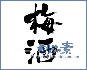 Japanese calligraphy "梅酒 (ume liqueur)" [5938]