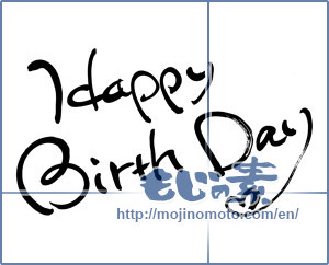Japanese calligraphy "Happy Birth Day" [5948]