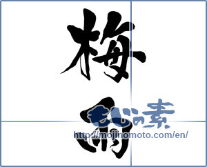Japanese calligraphy "梅雨 (rainy season)" [15463]