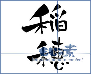 Japanese calligraphy "稲穂 (ear of rice)" [838]