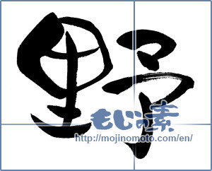 Japanese calligraphy "野 (plain)" [13220]