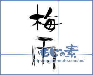 Japanese calligraphy "梅雨 (rainy season)" [13278]