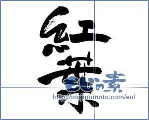 Japanese calligraphy "紅葉 (Autumn leaves)" [18819]