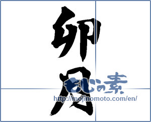 Japanese calligraphy "卯月" [13492]