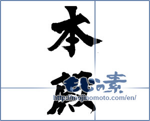 Japanese calligraphy "本殿" [13648]