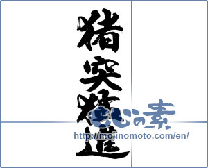 Japanese calligraphy "猪突猛進" [14290]