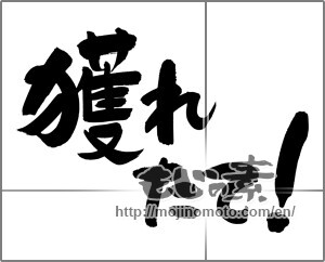 Japanese calligraphy "獲れたて！" [24941]