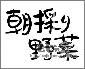 Japanese calligraphy "朝採り野菜" [24968]