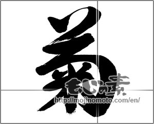 Japanese calligraphy "菊 (chrysanthemum)" [33259]