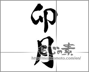Japanese calligraphy "卯月" [24867]