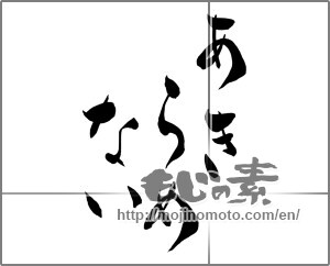 Japanese calligraphy "あきらめない" [27240]