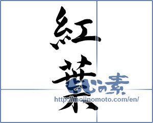 Japanese calligraphy "紅葉 (Autumn leaves)" [19576]