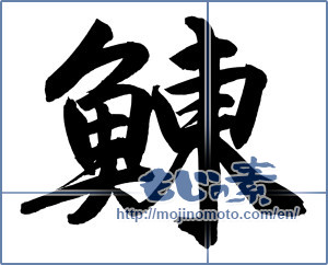 Japanese calligraphy "鰊 (herring)" [12230]