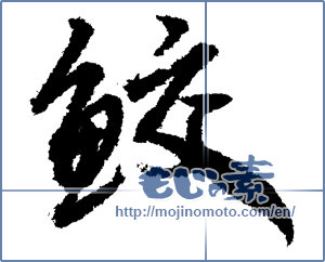 Japanese calligraphy "鮫 (Shark)" [1269]