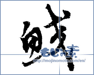 Japanese calligraphy "鮫 (Shark)" [1272]