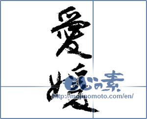 Japanese calligraphy "愛媛 (Ehime [place name])" [1455]