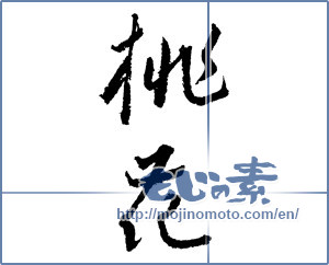 Japanese calligraphy "桃花 (peach blossom)" [2068]