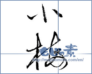 Japanese calligraphy "小梅 (Koume [person's name])" [3361]