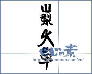 Japanese calligraphy "山梨 大草 (Yamanashi ookusa [place name])" [3895]