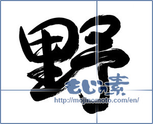 Japanese calligraphy "野 (plain)" [13665]