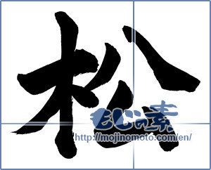 Japanese calligraphy "松 (Pine)" [13798]