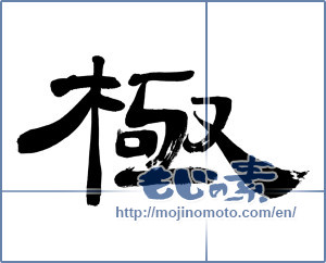 Japanese calligraphy "極 (Very)" [9321]