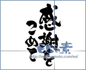 Japanese calligraphy "感謝をこめて (The gratitude)" [9156]