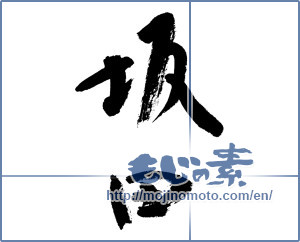Japanese calligraphy "坂田" [12941]