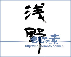 Japanese calligraphy "浅野" [12975]