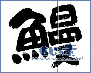 Japanese calligraphy "鰻 (Eel)" [9228]