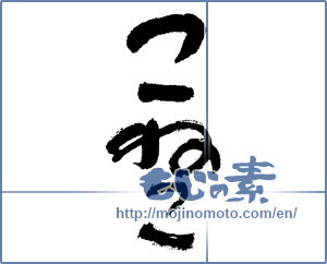 Japanese calligraphy "こねこ (kitten)" [11833]