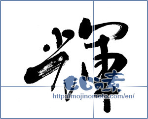 Japanese calligraphy "輝 (radiance)" [3540]